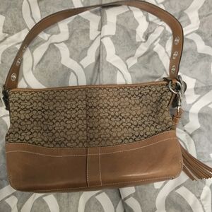 Coach Brown Patterned Shoulder Bag